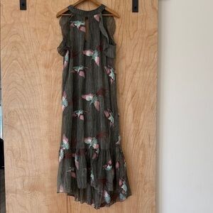 Eva Franco High Low Dress - Green and Pink Floral